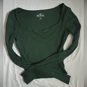 Hollister Dark Green Ribbed long sleeve